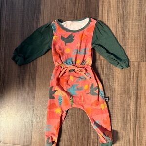 Rags Colorful Leaf Print Baby Romper